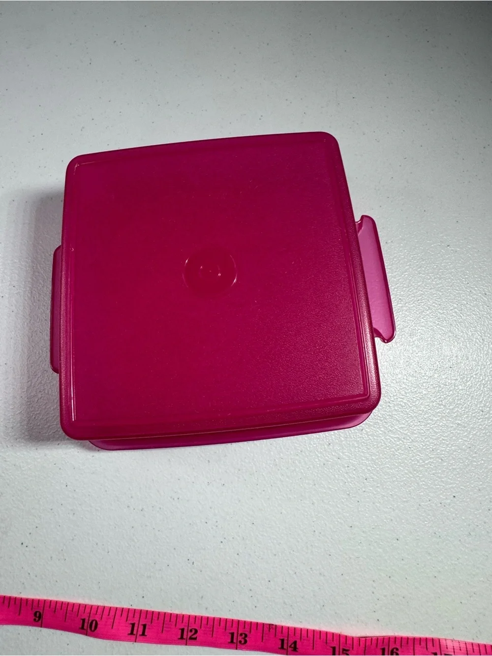 Tupperware Fuchsia Square Food Storage Container with Snap Tabs